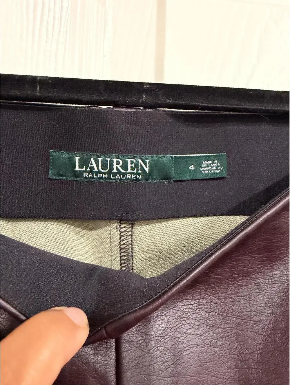#68 LAUREN RALPH LAUREN FAUX leather Leggings‎ Pants Sz. 4